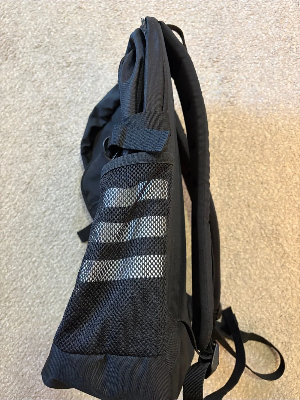 adidas Black Everyday Backpack with Mesh Side Pockets